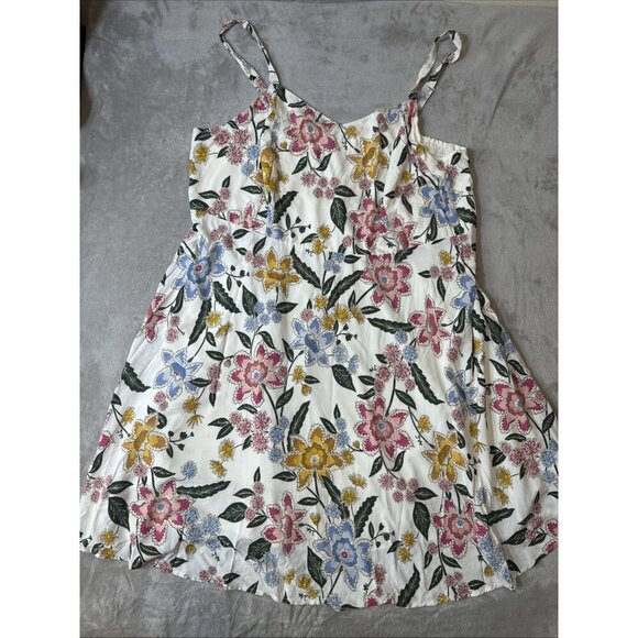 Old Navy cami dress 3X floral sleeveless a-line white multicolor spring summer - Picture 1 of 9